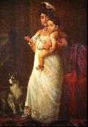 Raja Ravi Varma The Lady in the picture is Mahaprabha Thampuratti of Mavelikara, Spain oil painting artist